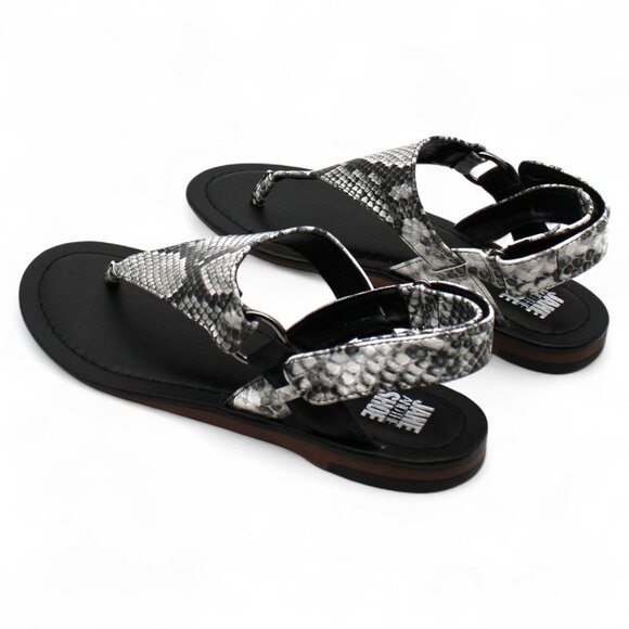 Grace Womens Faux Leather Snake Print Thong Sandals - Picture 6 of 7